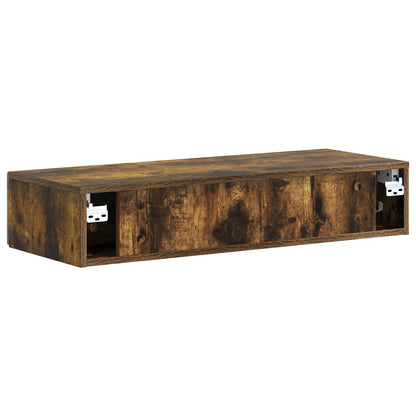 vidaXL Wall-Mounted Side Table Smoked Oak 87.5 x 34.5 x 17 cm