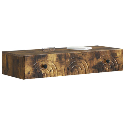 vidaXL Wall-Mounted Side Table Smoked Oak 87.5 x 34.5 x 17 cm