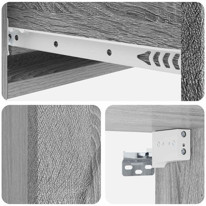 vidaXL Wall-Mounted Side Table Grey Sonoma 87.5 x 34.5 x 17 cm