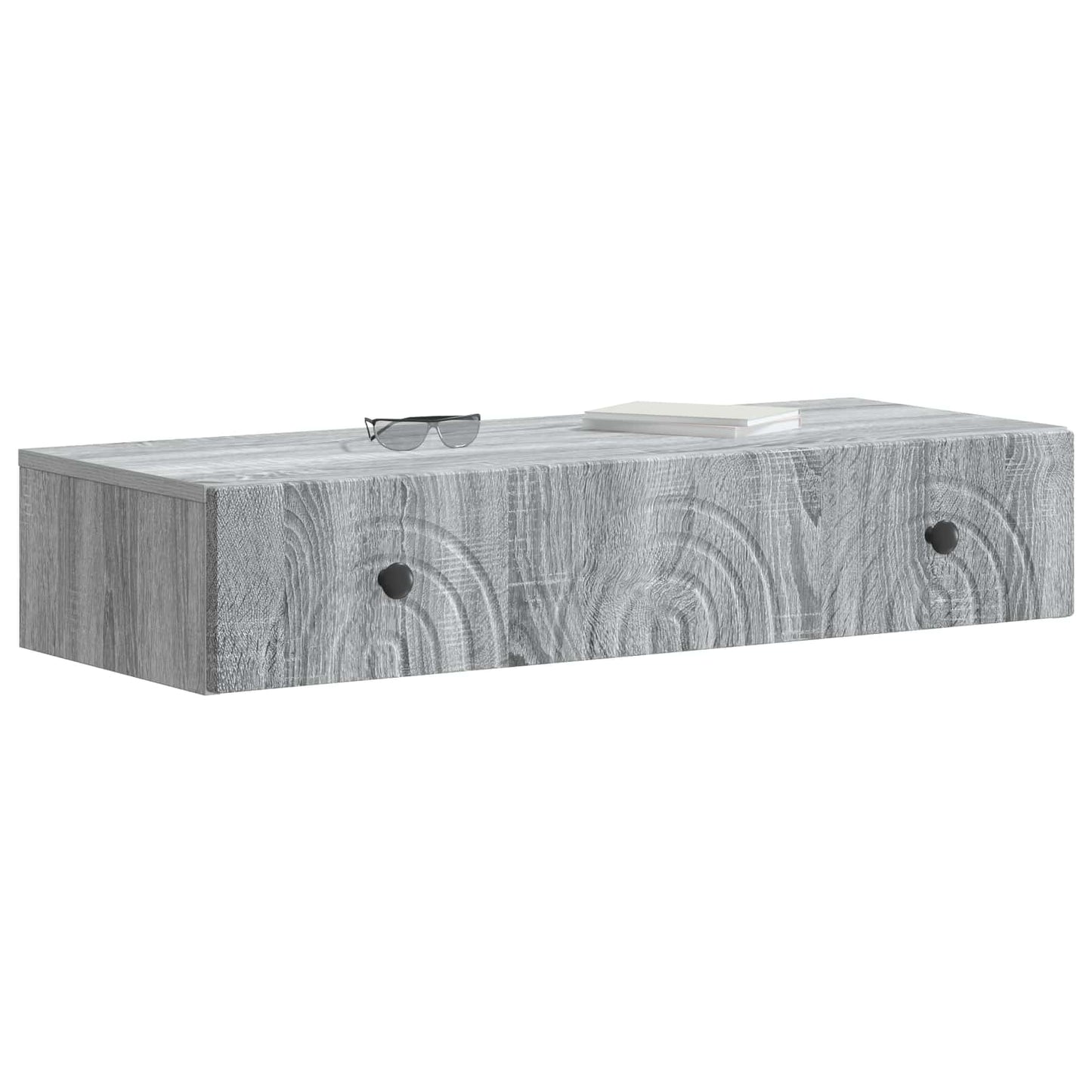 vidaXL Wall-Mounted Side Table Grey Sonoma 87.5 x 34.5 x 17 cm