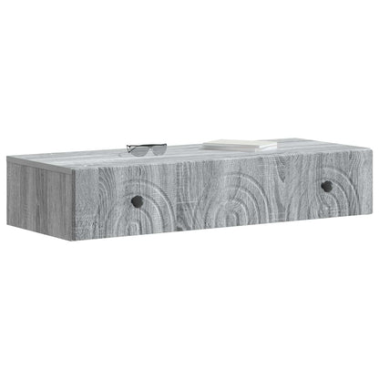 vidaXL Wall-Mounted Side Table Grey Sonoma 87.5 x 34.5 x 17 cm