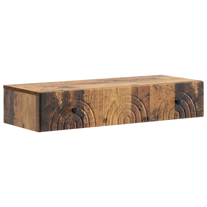 vidaXL Wall-Mounted Side Table Old Wood 87.5 x 34.5 x 17 cm