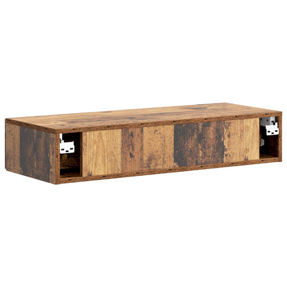 vidaXL Wall-Mounted Side Table Old Wood 87.5 x 34.5 x 17 cm