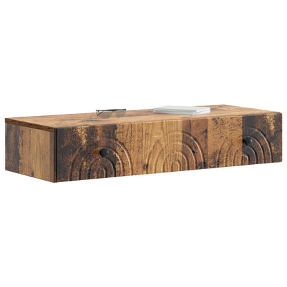 vidaXL Wall-Mounted Side Table Old Wood 87.5 x 34.5 x 17 cm