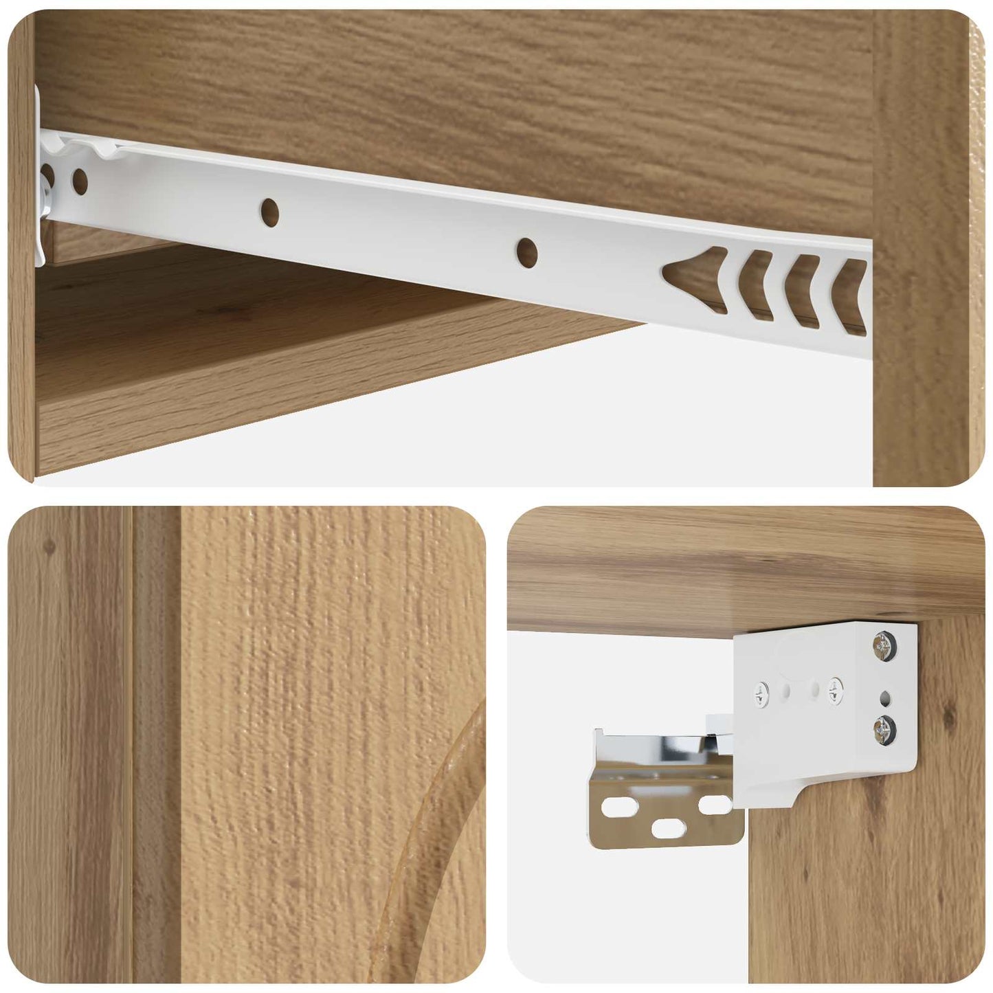 vidaXL Wall-Mounted Side Table Artisan Oak 87.5 x 34.5 x 17 cm