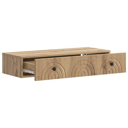 vidaXL Wall-Mounted Side Table Artisan Oak 87.5 x 34.5 x 17 cm