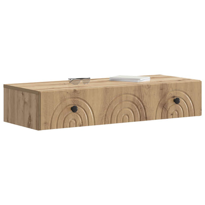 vidaXL Wall-Mounted Side Table Artisan Oak 87.5 x 34.5 x 17 cm