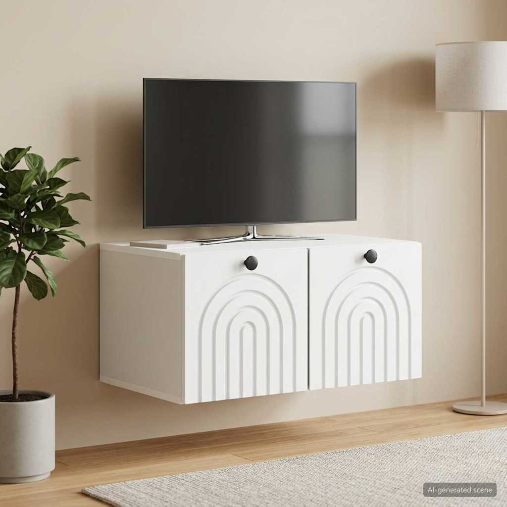 vidaXL Wall-Mounted TV Cabinet White 59.5 x 41 x 30 cm Engineered Wood