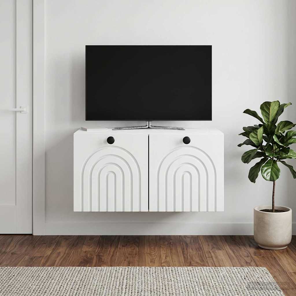 vidaXL Wall-Mounted TV Cabinet White 59.5 x 41 x 30 cm Engineered Wood