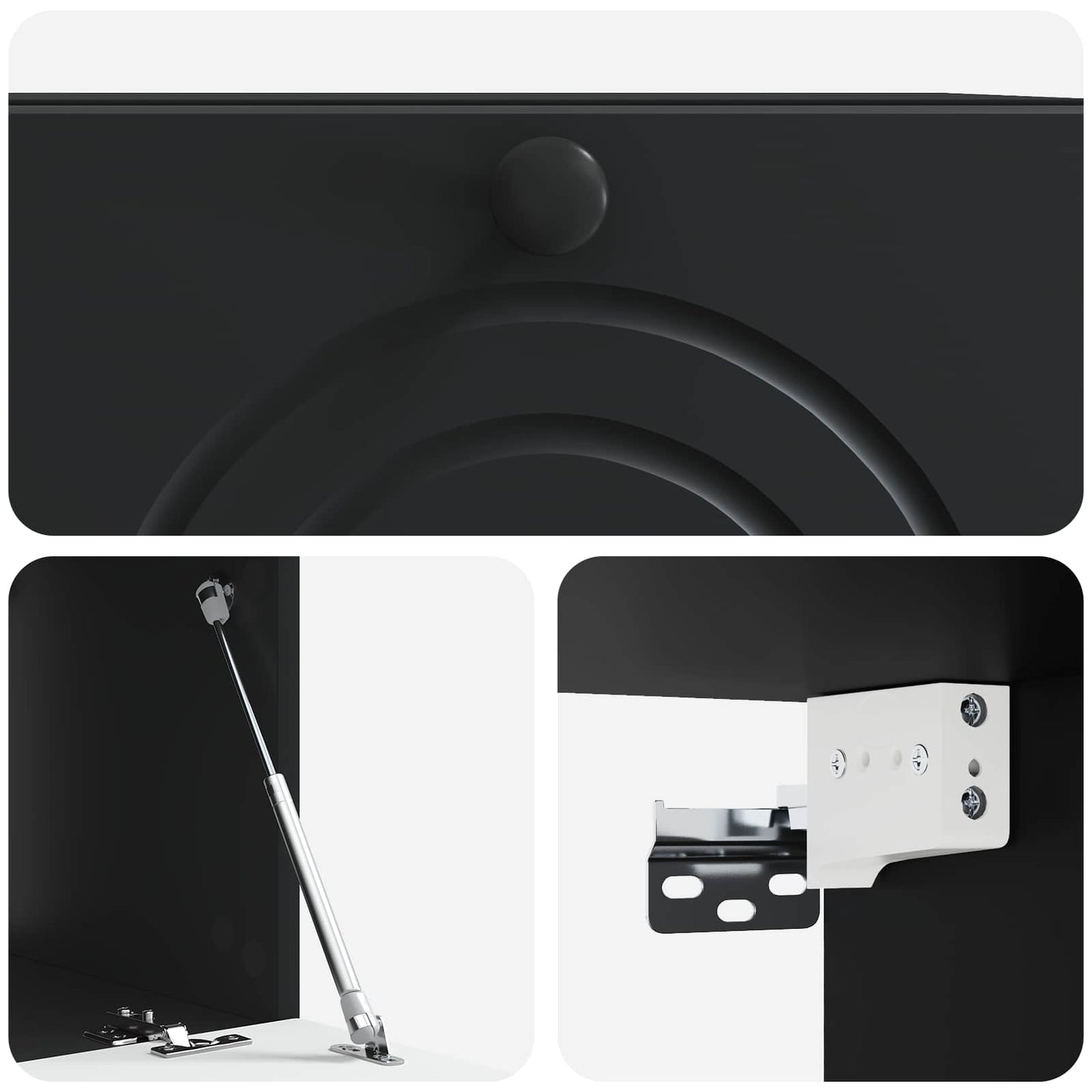 vidaXL Wall-Mounted TV Cabinet Black 59.5 x 41 x 30 cm Engineered Wood