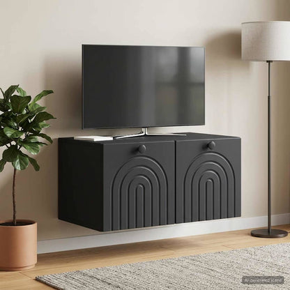 vidaXL Wall-Mounted TV Cabinet Black 59.5 x 41 x 30 cm Engineered Wood