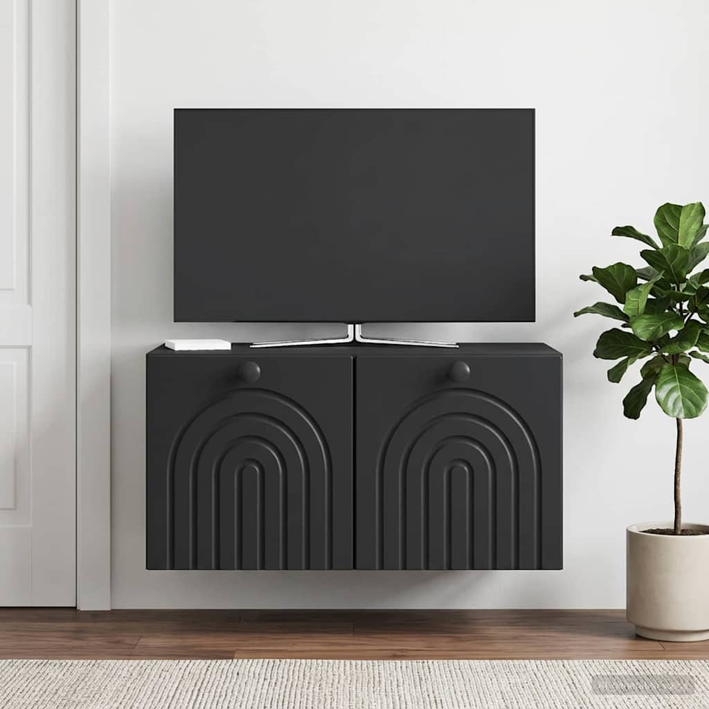 vidaXL Wall-Mounted TV Cabinet Black 59.5 x 41 x 30 cm Engineered Wood
