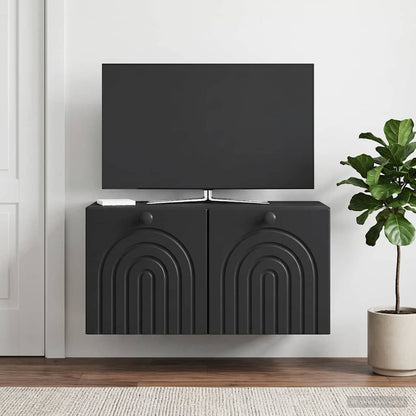 vidaXL Wall-Mounted TV Cabinet Black 59.5 x 41 x 30 cm Engineered Wood