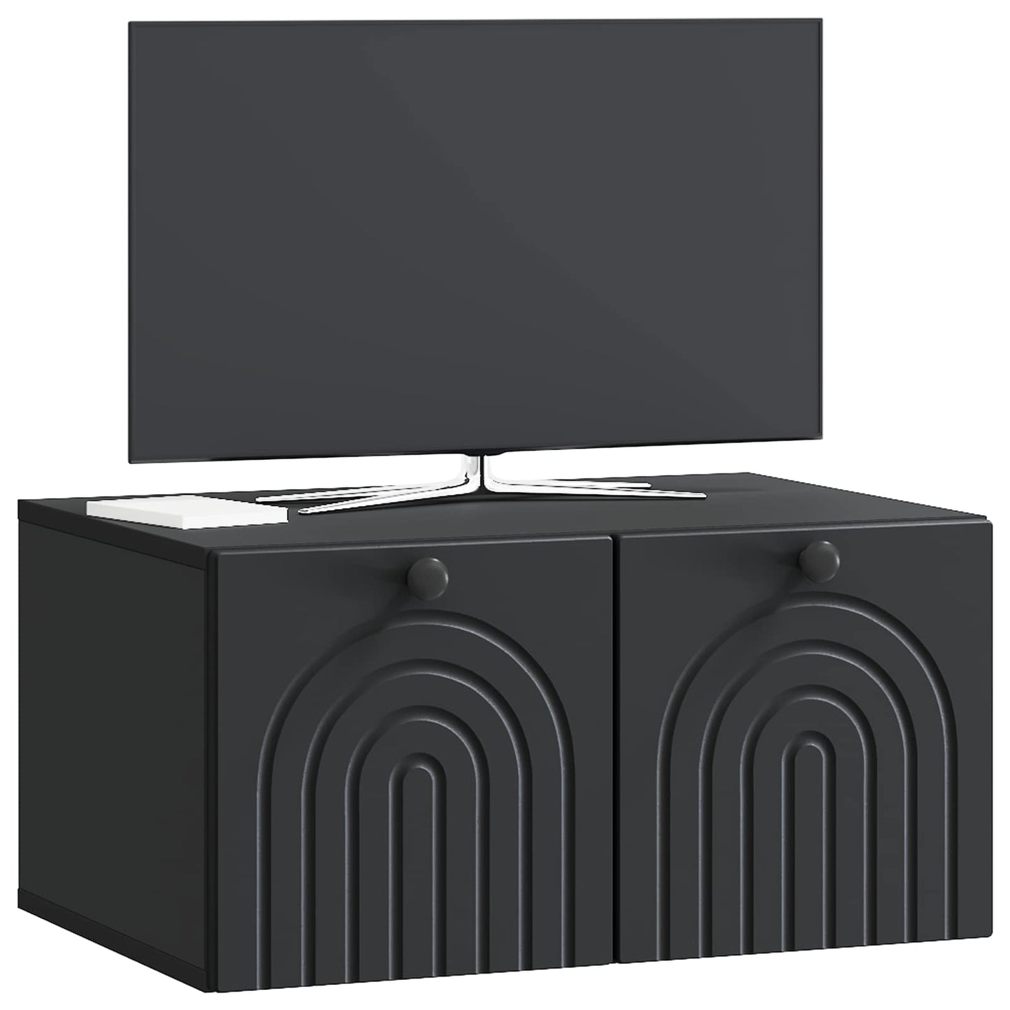 vidaXL Wall-Mounted TV Cabinet Black 59.5 x 41 x 30 cm Engineered Wood