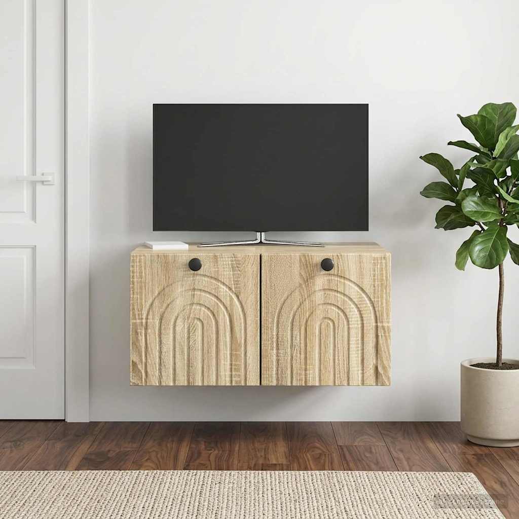 vidaXL Wall-Mounted TV Cabinet Sonoma Oak 59.5 x 41 x 30 cm