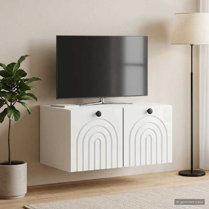 vidaXL Wall-Mounted TV Cabinet High Gloss White 59.5 x 41 x 30 cm