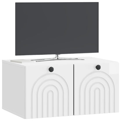 vidaXL Wall-Mounted TV Cabinet High Gloss White 59.5 x 41 x 30 cm