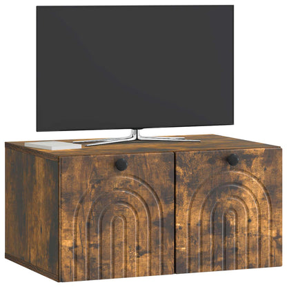 vidaXL Wall-Mounted TV Cabinet Smoked Oak 59.5 x 41 x 30 cm