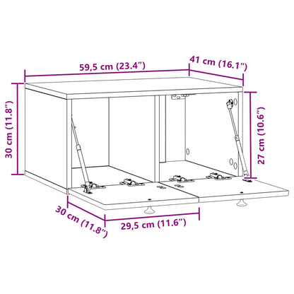 vidaXL Wall-Mounted TV Cabinet Smoked Oak 59.5 x 41 x 30 cm