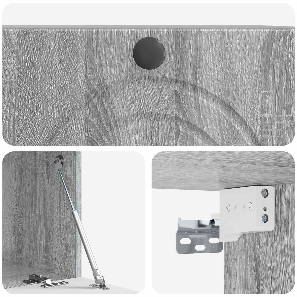 vidaXL Wall-Mounted TV Cabinet Grey Sonoma 59.5 x 41 x 30 cm