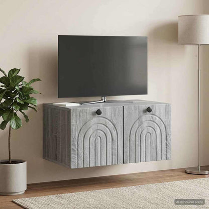 vidaXL Wall-Mounted TV Cabinet Grey Sonoma 59.5 x 41 x 30 cm