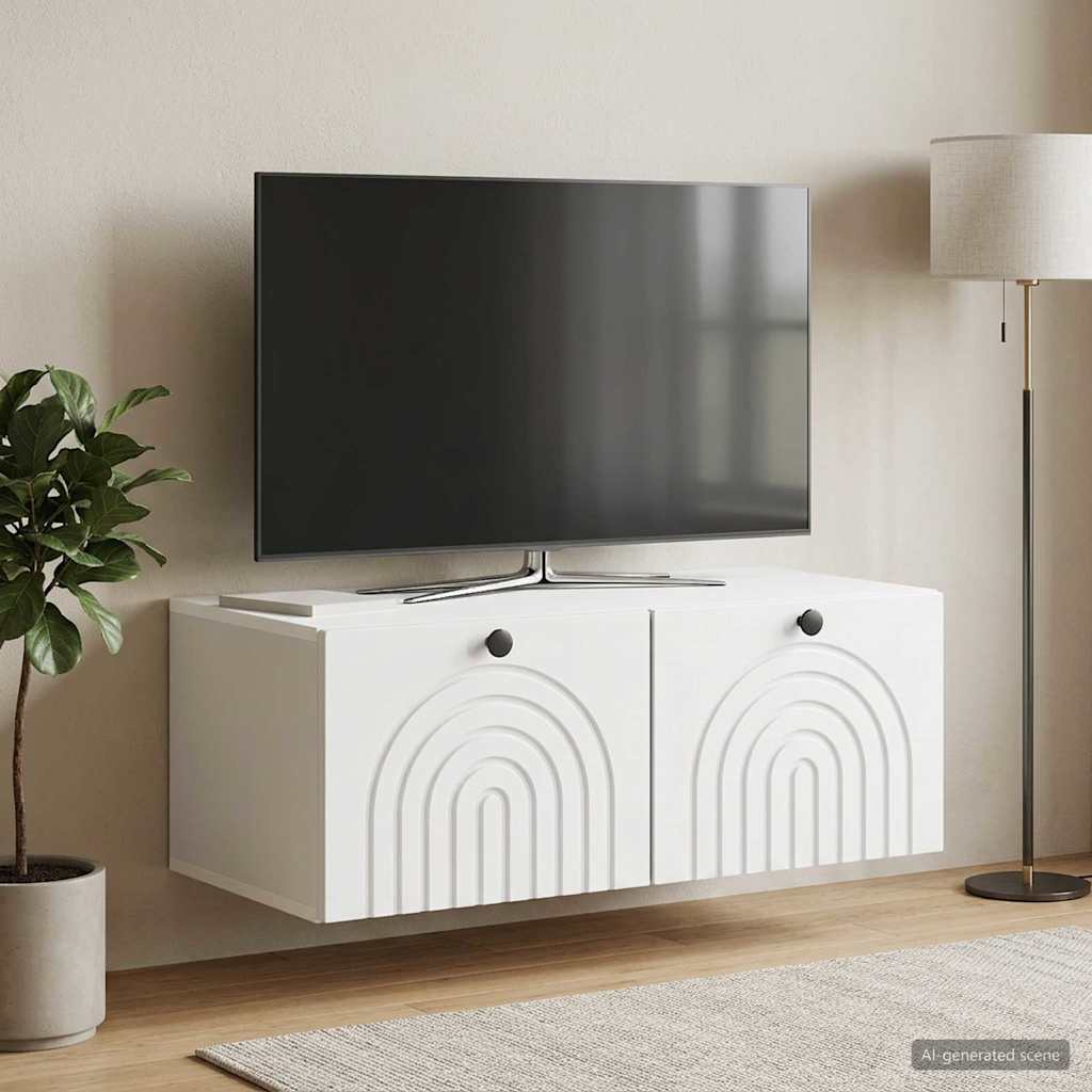 vidaXL Wall-Mounted TV Cabinet White 78.5 x 41 x 30 cm Engineered Wood