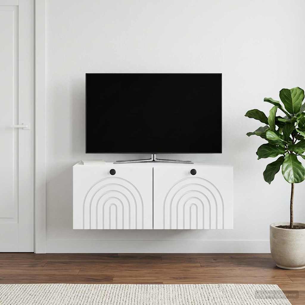 vidaXL Wall-Mounted TV Cabinet White 78.5 x 41 x 30 cm Engineered Wood