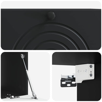 vidaXL Wall-Mounted TV Cabinet Black 78.5 x 41 x 30 cm Engineered Wood