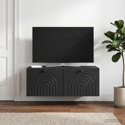 vidaXL Wall-Mounted TV Cabinet Black 78.5 x 41 x 30 cm Engineered Wood