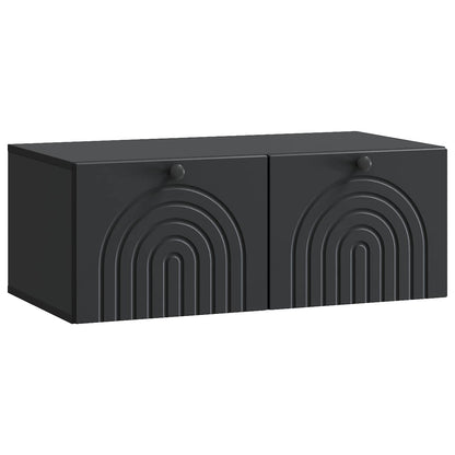vidaXL Wall-Mounted TV Cabinet Black 78.5 x 41 x 30 cm Engineered Wood