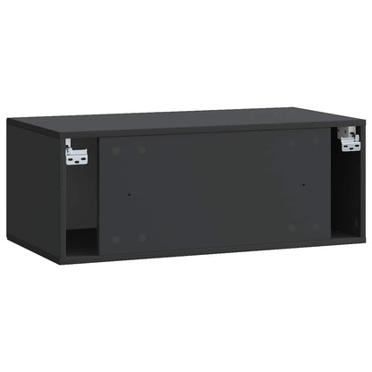 vidaXL Wall-Mounted TV Cabinet Black 78.5 x 41 x 30 cm Engineered Wood