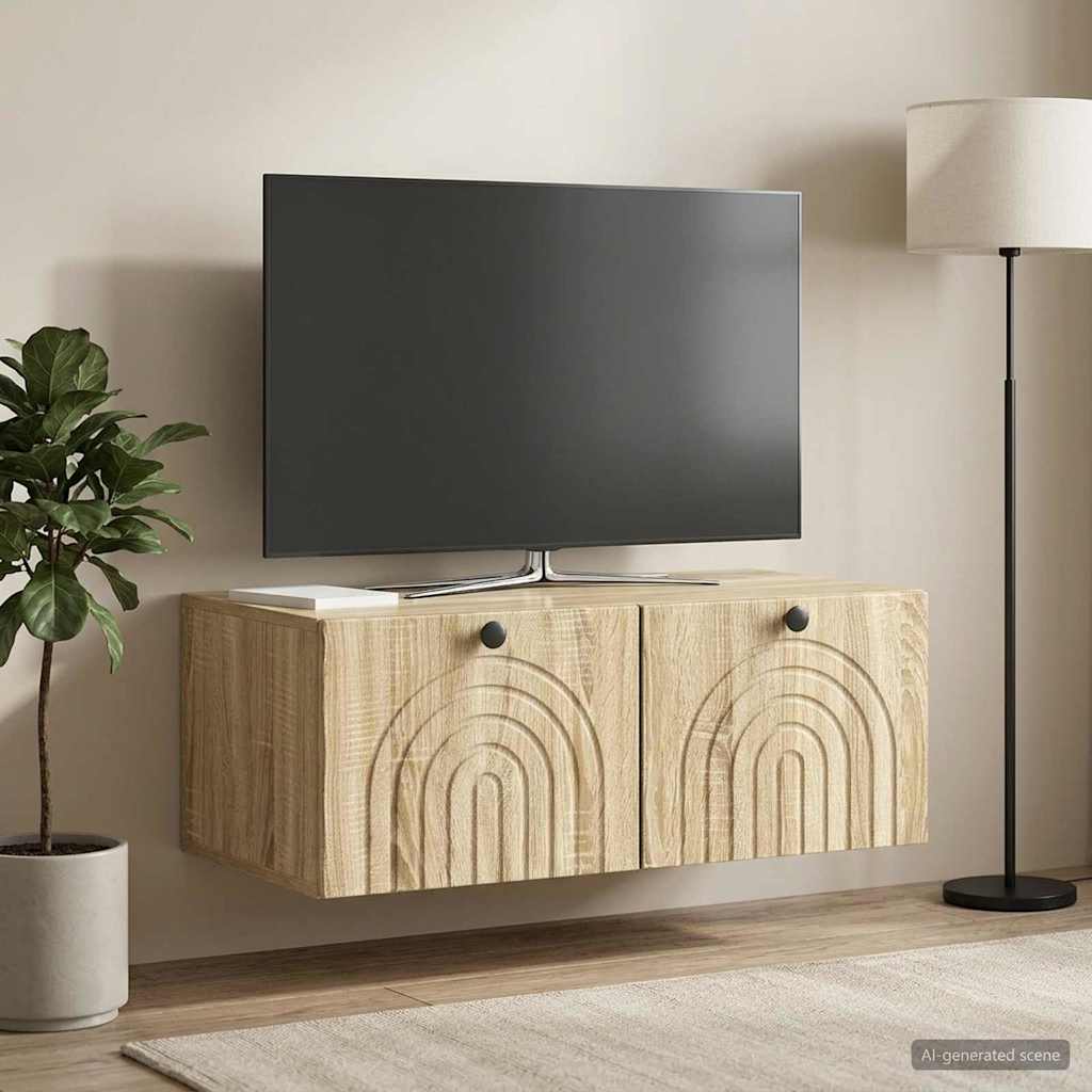 vidaXL Wall-Mounted TV Cabinet Sonoma Oak 78.5 x 41 x 30 cm
