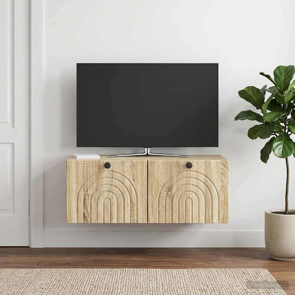 vidaXL Wall-Mounted TV Cabinet Sonoma Oak 78.5 x 41 x 30 cm