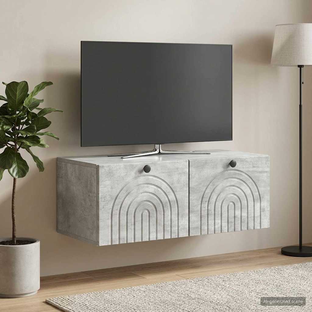 vidaXL Wall-Mounted TV Cabinet Concrete Grey 78.5 x 41 x 30 cm
