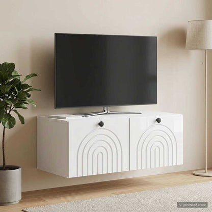 vidaXL Wall-Mounted TV Cabinet High Gloss White 78.5 x 41 x 30 cm