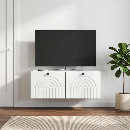 vidaXL Wall-Mounted TV Cabinet High Gloss White 78.5 x 41 x 30 cm