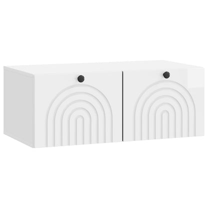 vidaXL Wall-Mounted TV Cabinet High Gloss White 78.5 x 41 x 30 cm