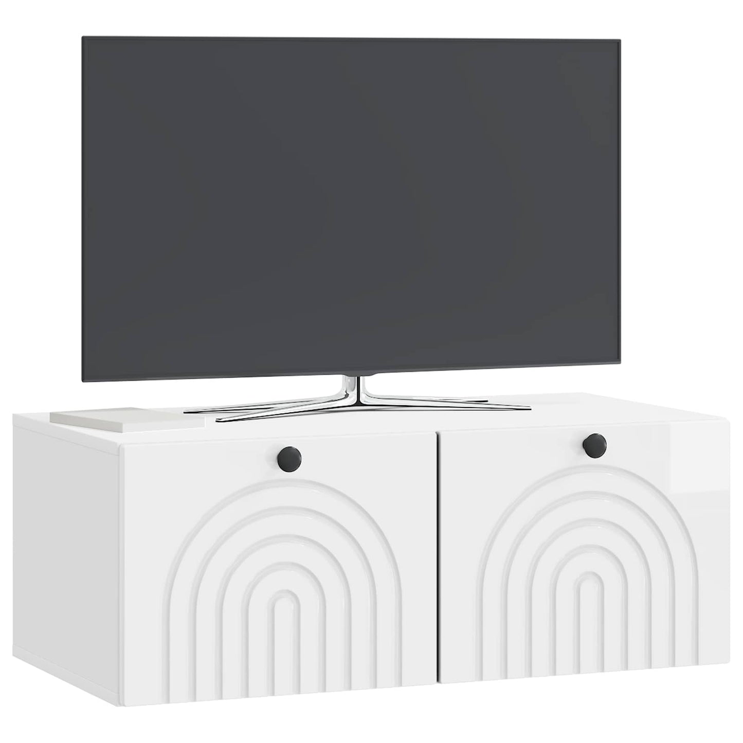 vidaXL Wall-Mounted TV Cabinet High Gloss White 78.5 x 41 x 30 cm