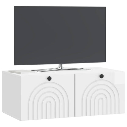 vidaXL Wall-Mounted TV Cabinet High Gloss White 78.5 x 41 x 30 cm
