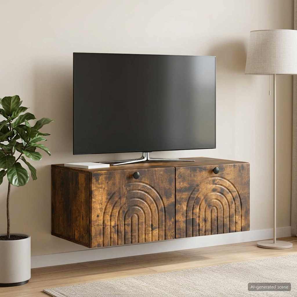 vidaXL Wall-Mounted TV Cabinet Smoked Oak 78.5 x 41 x 30 cm