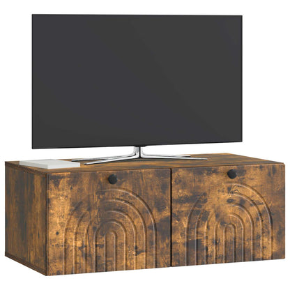 vidaXL Wall-Mounted TV Cabinet Smoked Oak 78.5 x 41 x 30 cm