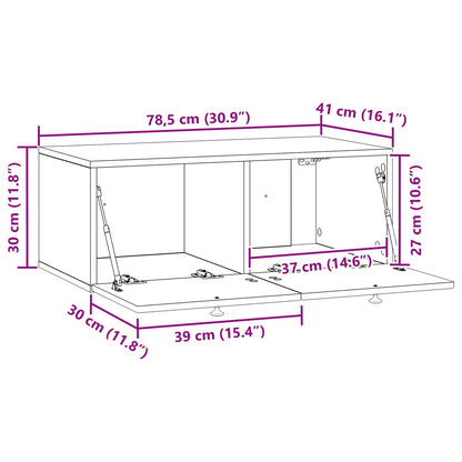 vidaXL Wall-Mounted TV Cabinet Smoked Oak 78.5 x 41 x 30 cm