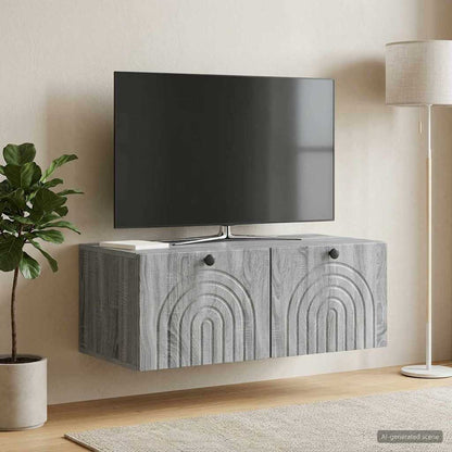 vidaXL Wall-Mounted TV Cabinet Grey Sonoma 78.5 x 41 x 30 cm