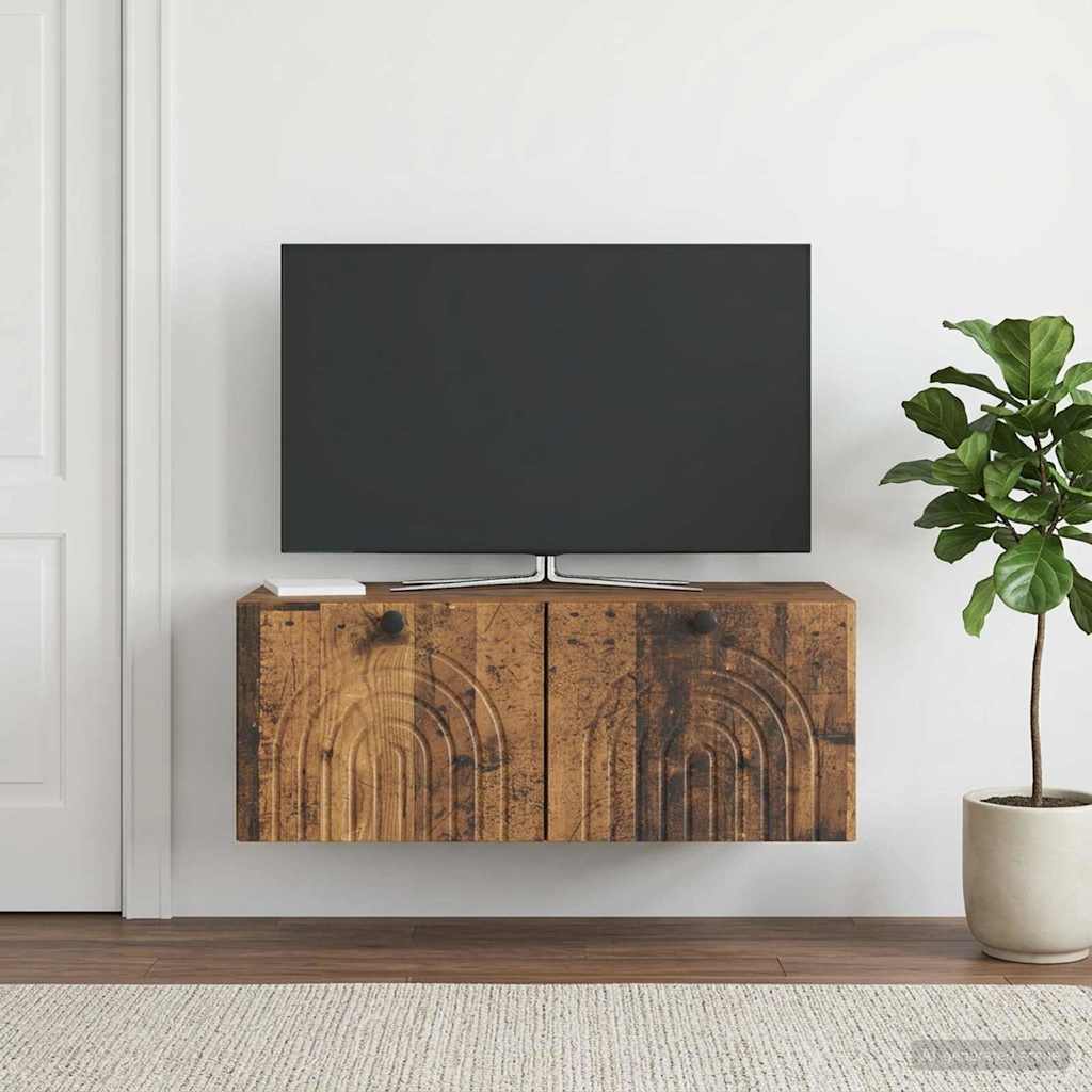 vidaXL Wall-Mounted TV Cabinet Wall-mounted Old Wood 78.5 x 41 x 30 cm