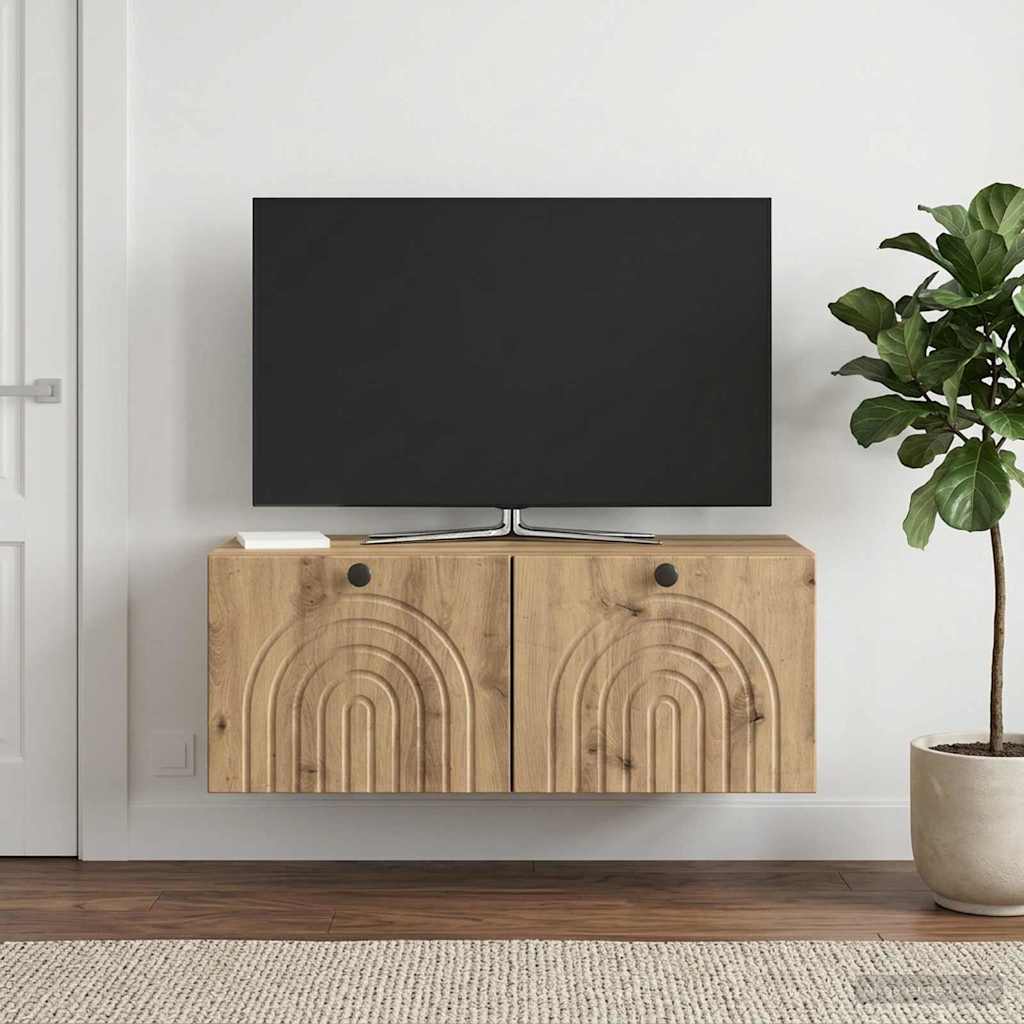 vidaXL Wall-Mounted TV Cabinet 78.5 x 41 x 30 cm Artisan Oak