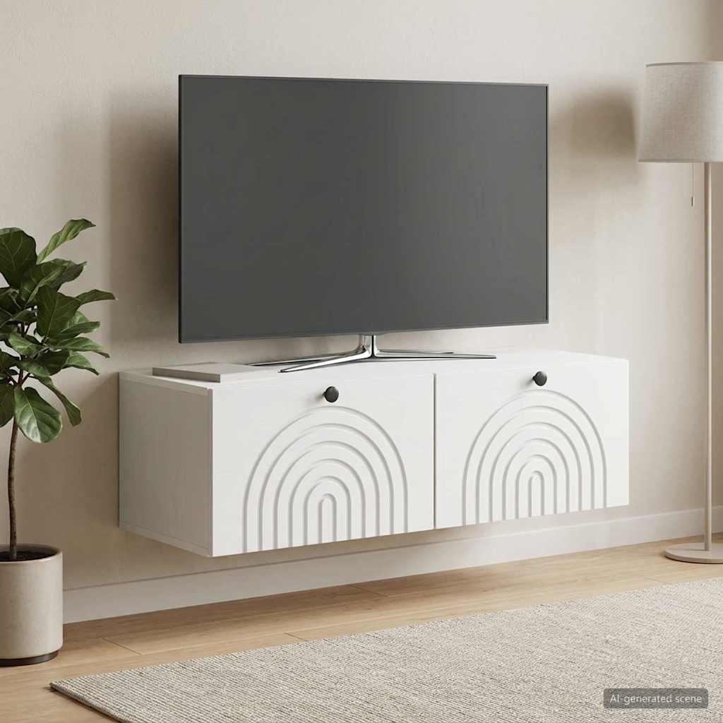 vidaXL Wall-Mounted TV Cabinet White 99 x 41 x 30 cm Engineered Wood