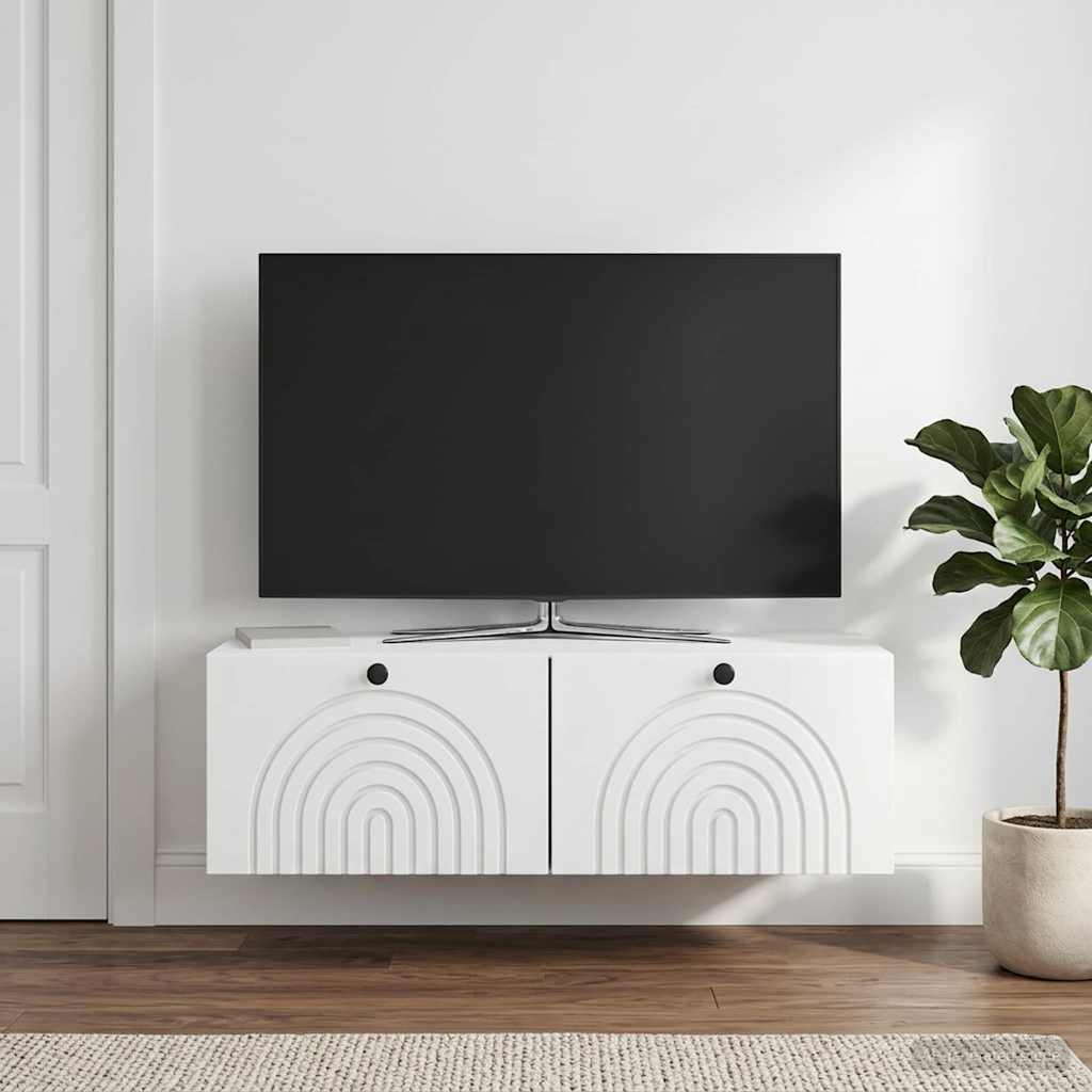 vidaXL Wall-Mounted TV Cabinet White 99 x 41 x 30 cm Engineered Wood