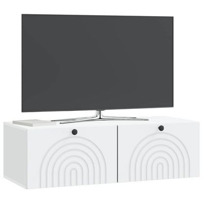 vidaXL Wall-Mounted TV Cabinet White 99 x 41 x 30 cm Engineered Wood