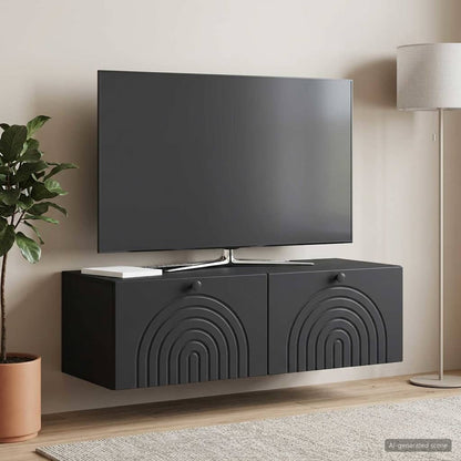vidaXL Wall-Mounted TV Cabinet Black 99 x 41 x 30 cm Engineered Wood