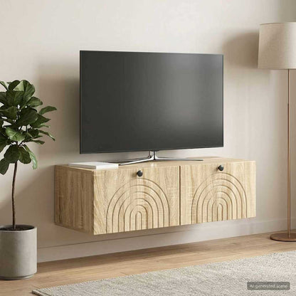vidaXL Wall-Mounted TV Cabinet Wall-mounted Sonoma Oak 98 x 41 x 30 cm